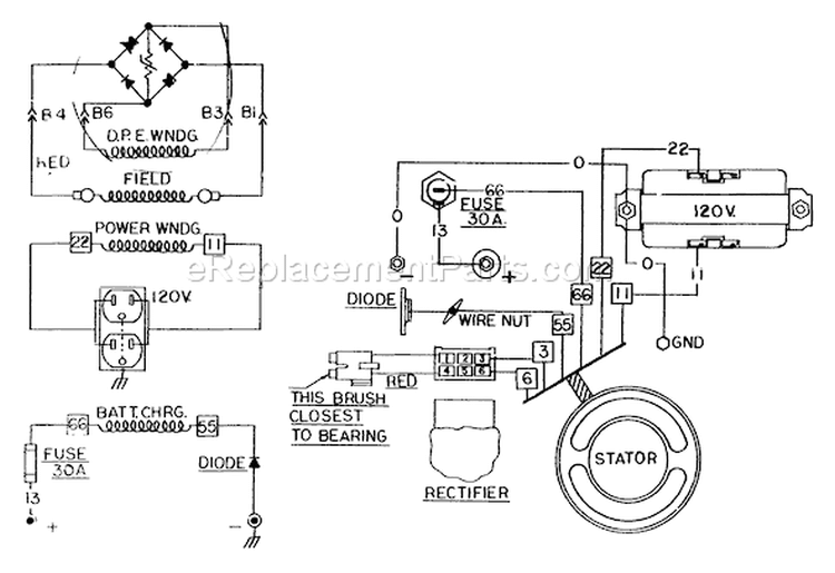 Page E Diagram and Parts List for 8759-0  Briggs and Stratton Generator